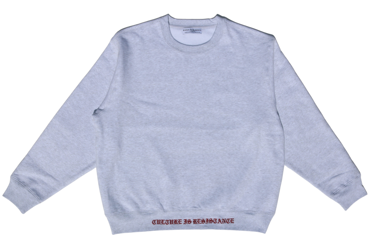 Culture is Resistance signature heavyweight crewneck sweatshirt with primary brand logo embroidery