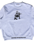 Culture is Resistance gray crewneck sweatshirt featuring detailed Freedom Fighter embroidery