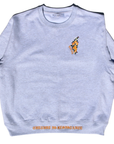 Culture is Resistance gray crewneck featuring detailed embroidered Yaffa citrus historical map