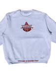Culture is Resistance gray crewneck featuring handcrafted repurposed kuffiya watermelon embroidery appliqué