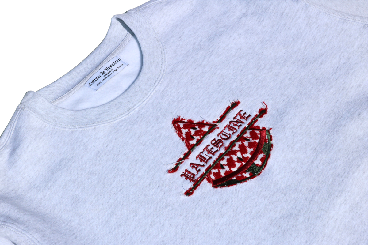 REPURPOSED KUFFIYA WATERMELON CREWNECK
