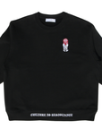 Culture is Resistance black crewneck sweatshirt with embroidered kuffiya Handala motif
